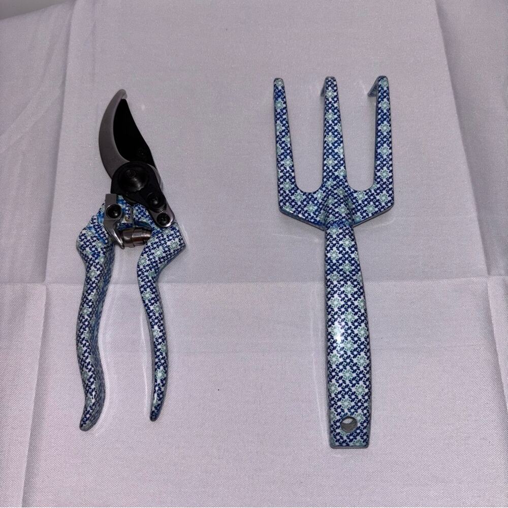 Blue Patterned Garden Tool Set